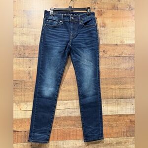 American Eagle Outfitters Men's Dark Blue Skinny Jeans Size 30